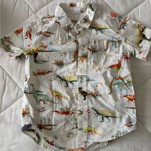 Dinosaur Print Kids Shirt - White